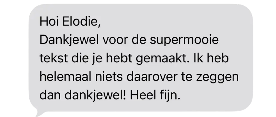 Positieve recensie over Elodie Kona als schrijfcoach